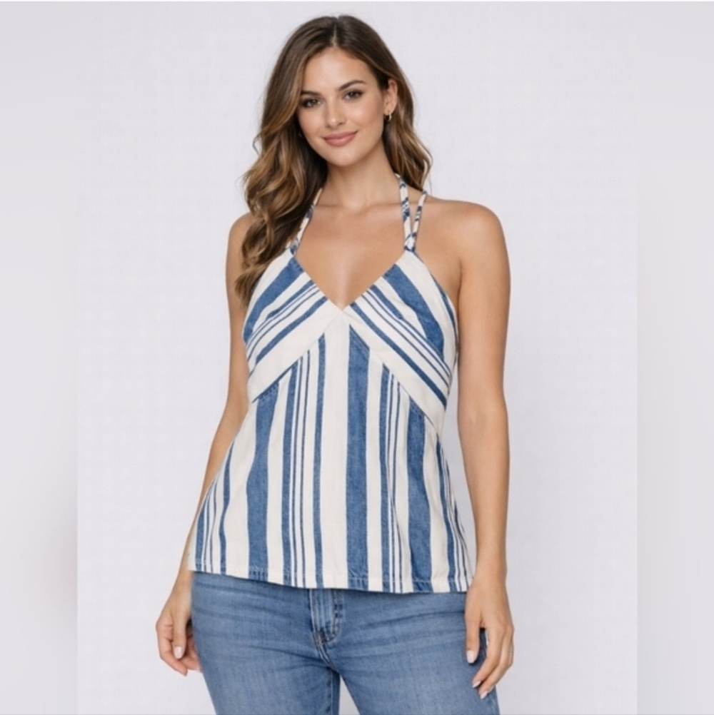 Universal Thread Denim Striped Top
